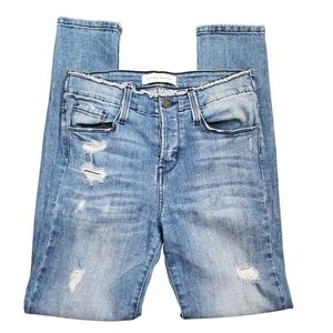 Flying Monkey Distressed Skinny Blue Denim Jeans Size 25